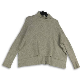 Womens Gray Long Sleeve Turtleneck Hi Low Hem Pullover Sweater Size XS
