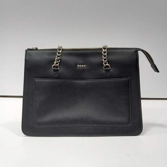 Women’s DKNY Sutton Black Leather Top Zip Tote Bag image number 1