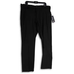 NWT Mens Black Flat Front Slash Pocket Straight Leg chino Pants Size 40X32