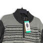 NWT Mens Gray Knitted Mock Neck Long Sleeve Pullover Sweater Size XL image number 3