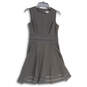 Womens Black Round Neck Sleeveless Back Zip Fit & Flare Dress Size 6P image number 1