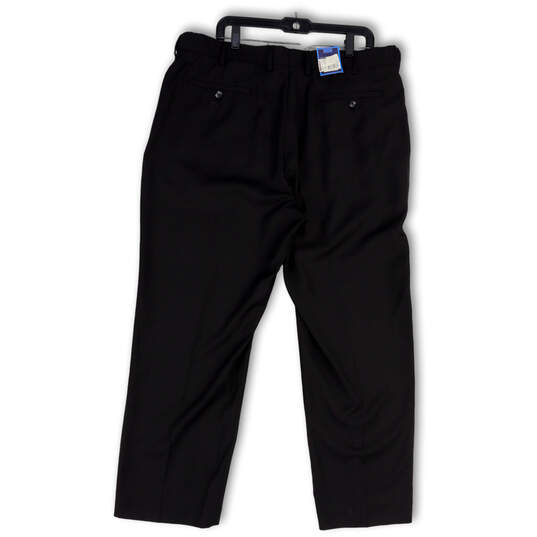 NWT Mens Black Flat Front Slash Pocket Straight Leg Dress Pants Size 40X30 image number 2