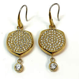 Designer Michael Kors Gold-Tone Pave Crystal Fashionable Drop Earrings alternative image