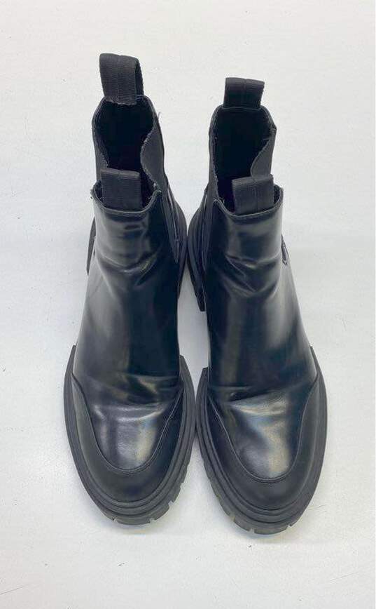 Zara Chunky Lug Platform Chelsea Boots Black 9 image number 5