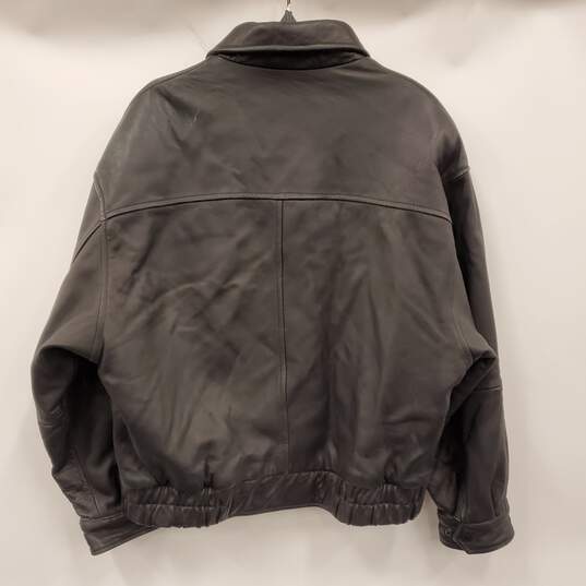 Marc New York Men Black Leather Jacket sz L image number 2