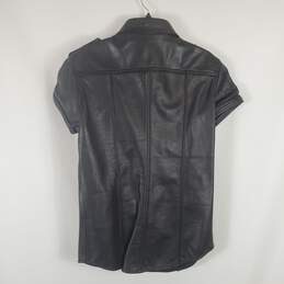 Rough Trade Women Black Leather Button Up SZ S alternative image