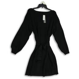NWT Lane Bryant Womens Black Long Sleeve Tie Waist Sweater Dress Size 18/20