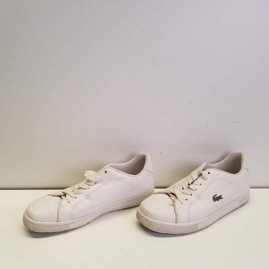 Lacoste Men's Carnaby Pro BL White Leather Tonal Trainers Sz. 9 image number 4