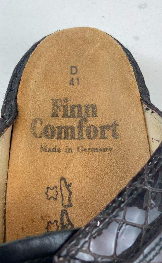 Finn Comfort Leather Croc Embossed Sandals Slides Shoes Size 41 image number 6