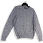 Womens Gray Knitted Long Sleeve Crew Neck Pullover Sweater Size Medium image number 1