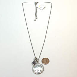 Designer Kendra Scott Silver-Tone Adjustable Chain Charm Necklace w/ Bag alternative image