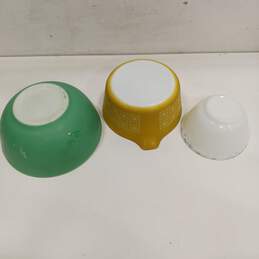 Bundle of 3 Vintage Multicolor Pyrex Bowls alternative image