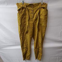 Sezane High Waisted Mustard Yellow Paperbag Pants Size 46