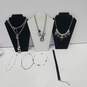 7pc Classic Silver Toned Jewelry Bundle image number 1