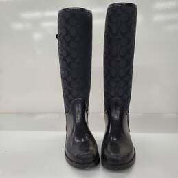 Coach Tristee Black Rubber Rain Boots Women's Size 8B alternative image