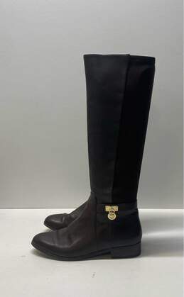 Michael Kors Leather Stretch Tall Riding Boots Brown 8 alternative image
