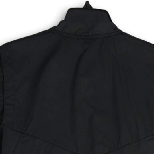 Womens Black Short Sleeve Pullover Baseball Windbreaker T-Shirt Size S image number 4