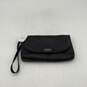 NWT Coach Womens Black Green Leather Slip Pocket Flap Wristlet Clutch Wallet image number 1