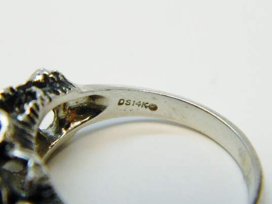 14K White Gold Spinel Aquamarine Peridot Multi Stone Mother's Ring 5.5g image number 5