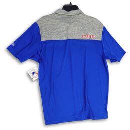 NWT Mens Gray Blue Spread Collar Short Sleeve Polo Shirt Size X-Large alternative image