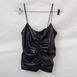 7 For All Mankind  Ruched Fuax Leather Cami Women's Size Medium alternative image