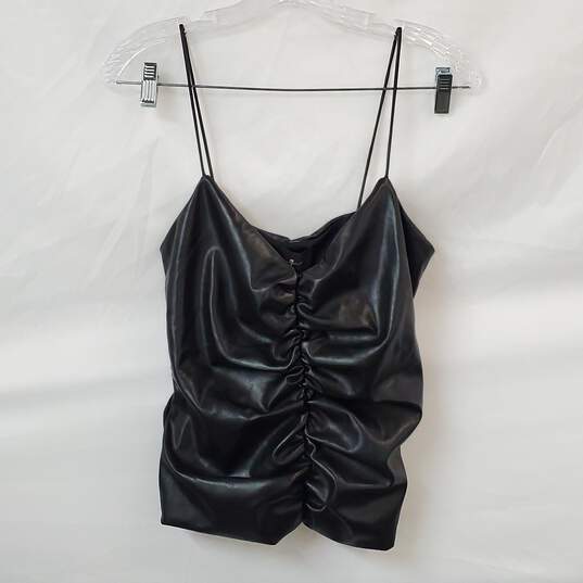 7 For All Mankind  Ruched Fuax Leather Cami Women's Size Medium image number 2
