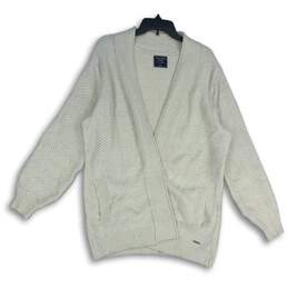 Abercrombie & Fitch Womens Cream Knitted Open Front Cardigan Sweater Size XL