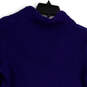 Womens Blue V-Neck Long Sleeve Knitted Pullover Sweater Size Large image number 4