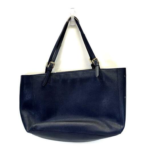 Tory Burch Saffiano Leather Tote Navy image number 2