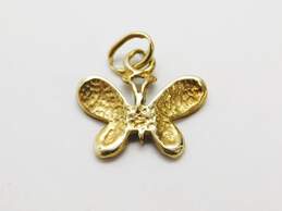 14k Yellow Gold Carved Butterfly Pendant 1.5g alternative image