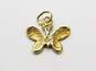 14k Yellow Gold Carved Butterfly Pendant 1.5g image number 2