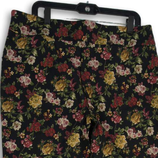 Eric Casual Womens Multicolor Floral Elastic Waist Pull-On Ankle Pants Size XL image number 4