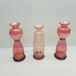 Cristallerie  Lot of 3  Italian Art Glass Vintage  Glass Vases
