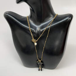 Designer Betsey Johnson Gold-Tone Link Chain Teddy Bear Pendant Necklace