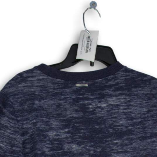Michael Kors Womens Blue Silver Long Sleeve Pullover T-Shirt Size Small image number 4