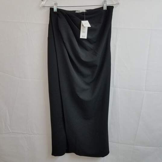 Abercrombie & Fitch black midi pencil skirt with ruching S nwt image number 1