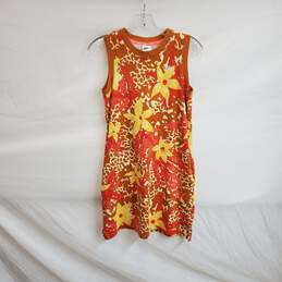 Nike Brown & Red Cotton Floral Patterned Sleeveless Tank Dress WM Size L