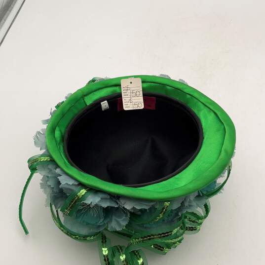 Mr Hi's Classic Womens Green Floral Sequin Fascinator Hat Size 58 image number 5