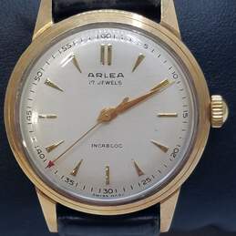 Arlea Swiss 43401 17-Jewel 33mm WR Incabioc Antimagnetic Vintage Men's Watch FOR REPAIR 26.0g