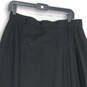Womens Black Woolen Mills Pleated Back Zip Midi A-Line Skirt Size 16 image number 4