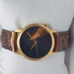 Guess By Georges Marciano Vintage 1994 Gold Tone With Embossed Band Watch alternative image