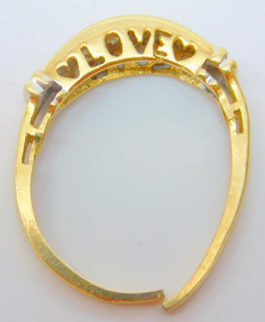 14K Yellow Gold 0.05 CTTW Diamond Love Ring- For Repair 2.6g image number 3
