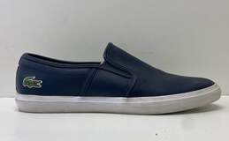 Lacoste Ortholite Men's Navy Blue Leather Slip-On Shoes Sz. 8.5