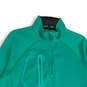 Womens Green Mock Neck 1/4 Zip Long Sleeve Pullover Sweater Size Large image number 3