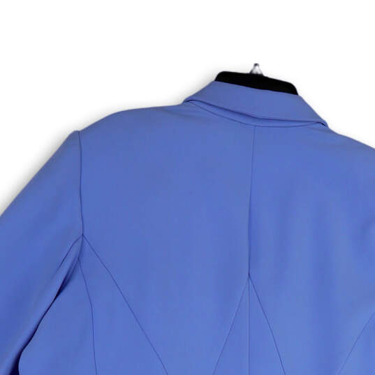 NWT Womens Blue Long Sleeve Shawl Collar Pockets Button Front Blazer Sz 28 image number 2