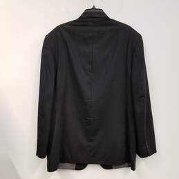Mens Black Wool Pinstripe Long Sleeve Notch Collar Blazer Jacket Size 44 alternative image