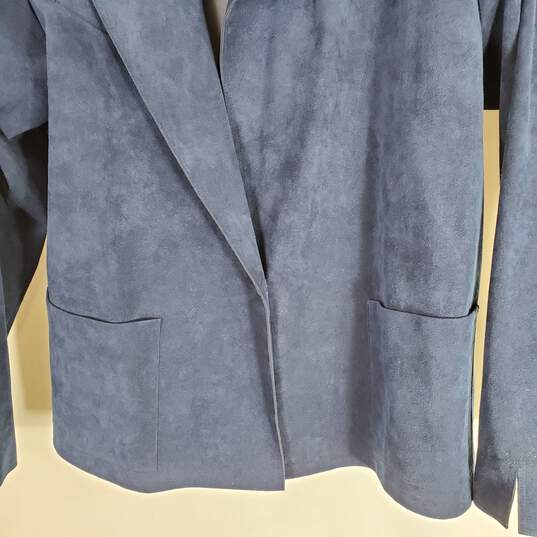 I.Magnin Women Blue Suede Suit Set Sz 22 image number 3