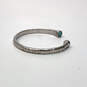 Designer Lucky Brand Silver-Tone Antique Turquoise Stone Cuff Bracelet image number 1