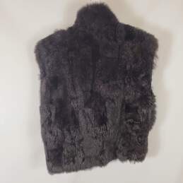 Daniel Young Women Black Fur Vest M NWT alternative image