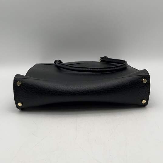 Kate Spade Womens Black Leather Double Strap Bottom Stud Zipper Tote Handbag image number 6